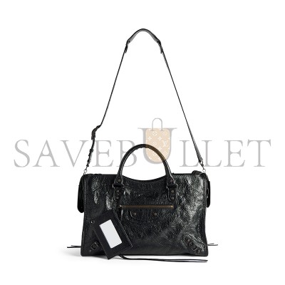 BALENCIAGA WOMEN'S LE CITY BAG MEDIUM IN BLACK ‎8657602ACFH1000 (38.5*24*15cm)